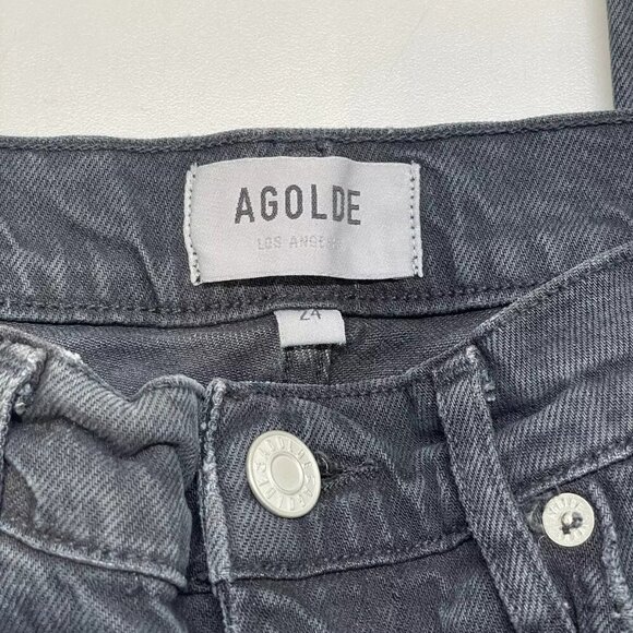 NEW AGOLDE Women's 24 Lana Mid Rise Straight Jeans Conduct - Picture 4 of 5